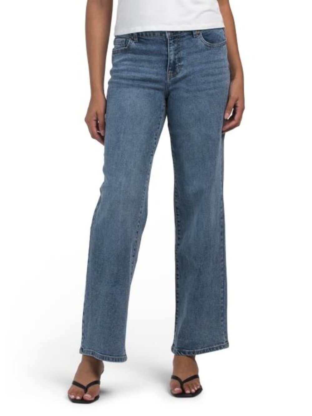 D. JEANS NEW YORK Mid Rise Wide Leg Jeans